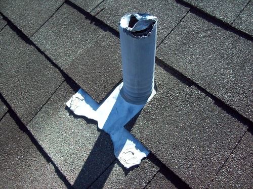 damaged roof plumbing vent